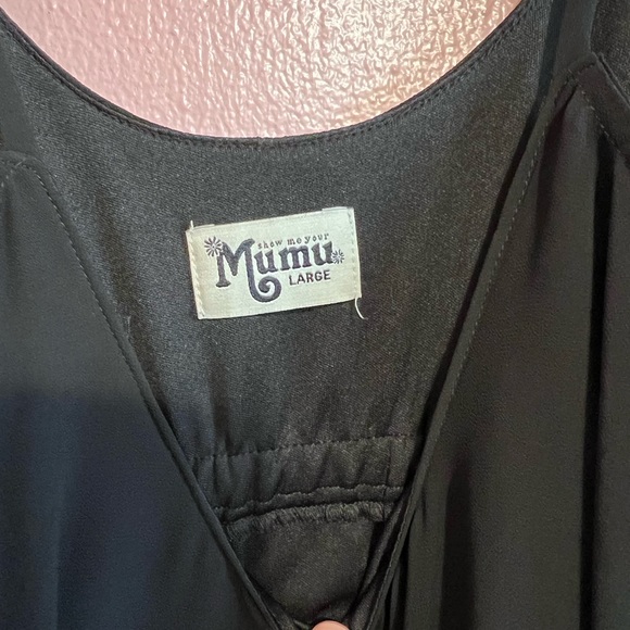 Show Me Your Mumu CAITLIN RUFFLE MAXI DRESS Black - Picture 4 of 6